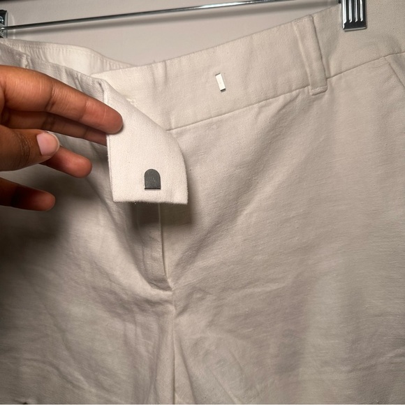 J by J.Crew White Linen Scalloped Women Shorts Size 10 - Picture 9 of 16